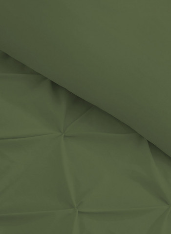 3-Piece Tufted Pattern Egyptian Cotton Duvet Cover Set Olive Green Super King