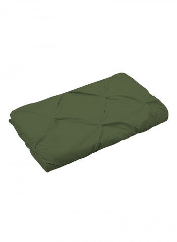 3-Piece Tufted Pattern Egyptian Cotton Duvet Cover Set Olive Green Super King