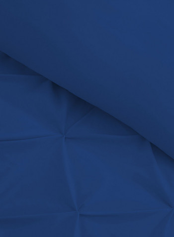 3-Piece Tufted Pattern Egyptian Cotton Duvet Cover Set Royal Blue Super King