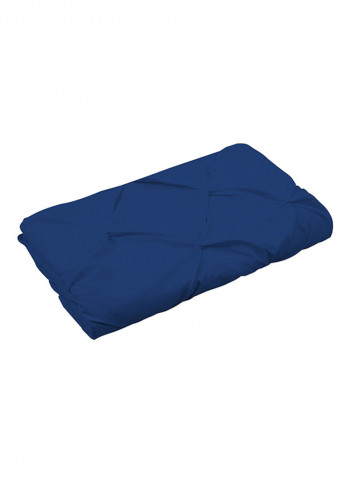 3-Piece Tufted Pattern Egyptian Cotton Duvet Cover Set Royal Blue Super King