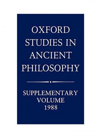 Oxford Studies In Ancient Philosophy: Supplementary Volume, 1988 Hardcover