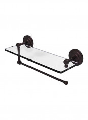 Prestige Que New Collection Towel Holder With Shelf Clear/Brown 16inch