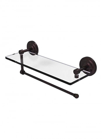Prestige Que New Collection Towel Holder With Shelf Clear/Brown 16inch