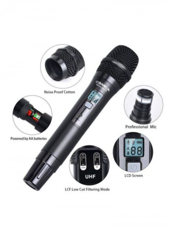 96-Channel Wireless Handheld Transmitter For Microphone System LU-D7120 Black