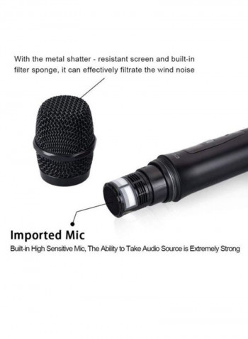 96-Channel Wireless Handheld Transmitter For Microphone System LU-D7120 Black