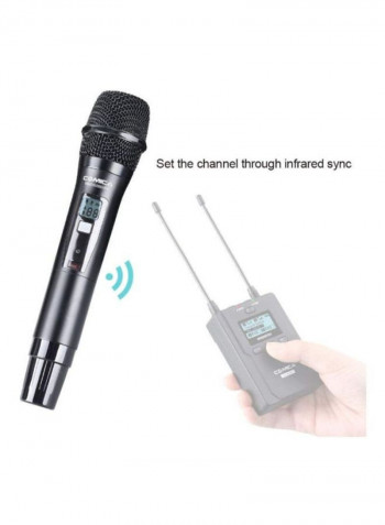 96-Channel Wireless Handheld Transmitter For Microphone System LU-D7120 Black