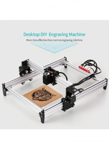 CNC Engraver Carver Laser Printer With Protective Glass أسود/فضي