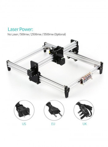 CNC Engraver Carver Laser Printer With Protective Glass أسود/فضي
