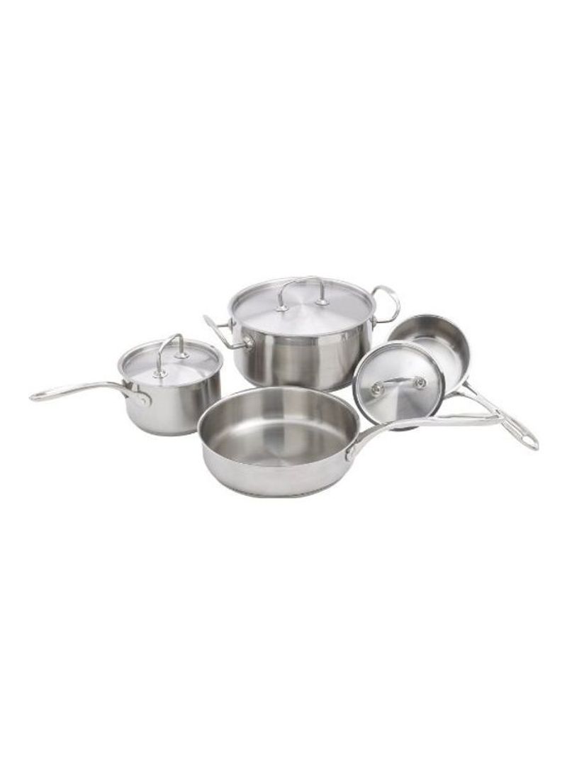 7-Piece Stainless Steel Cookware Set Silver