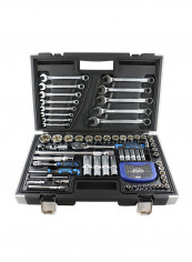 Tool set 1/2 and 1/4 6 sides 98 objects Silver/Blue/Black