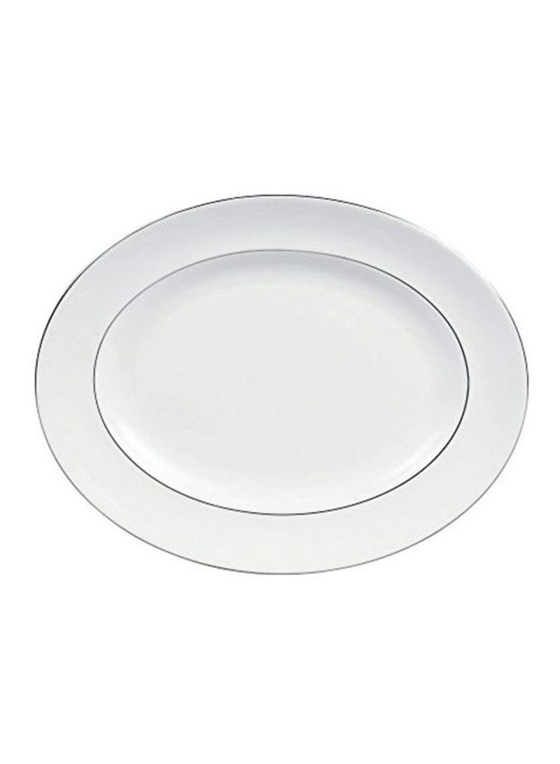 Blanc Sur Oval Serving Platter White 13.75inch