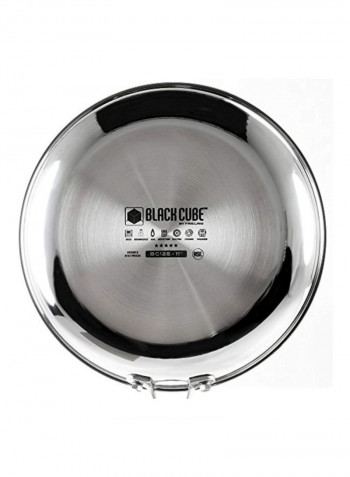 Stainless Steel Wok Pan Silver 12.5inch