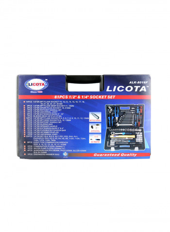 81-Piece Socket Set Silver/Blue/Black