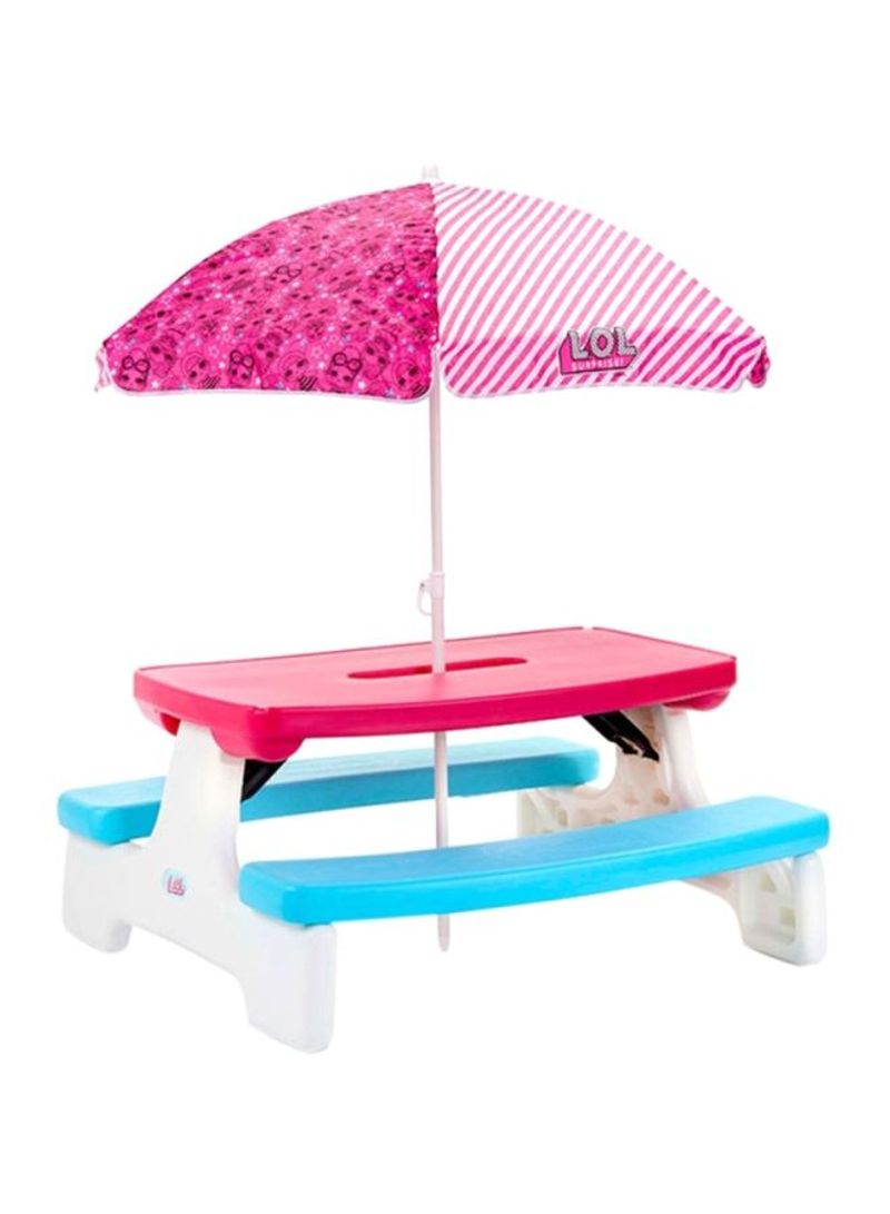 Easy Store Table With Umbrella Pink/Red/Blue 60x27.5x9.8cm
