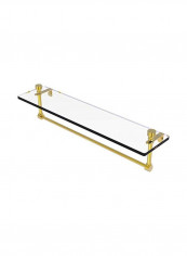 Foxtrot Vanity Integrated Towel Bar Glass Shelf Clear/Gold 22inch