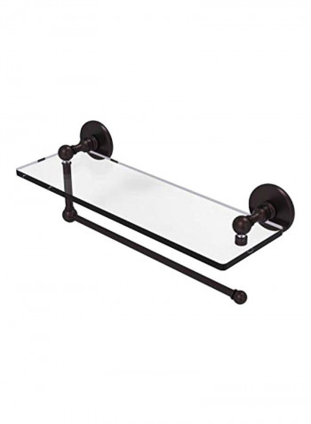 Prestige Skyline Collection Paper Towel Holder with 16 Inch Glass Shelf Antique Bronze Clear/Brown 5x22x0.37inch