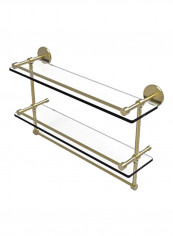 Double Towel Bar Glass Shelf Gold 22inch