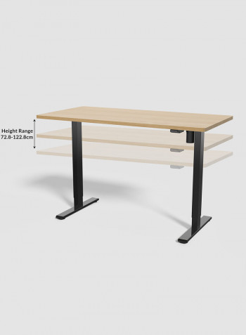 Standing Desk I Electric Height Adjustable Desk with single motor Black/Oak