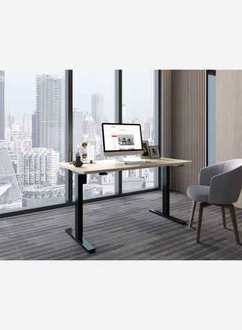 Standing Desk I Electric Height Adjustable Desk with single motor Black/Oak