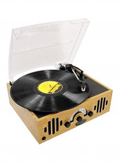 3-Speed Vinyl Record Player Set PVNTTR22 Brown/Black/Clear