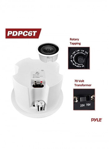 In-Ceiling Enclosed Speaker System PDPC6T White