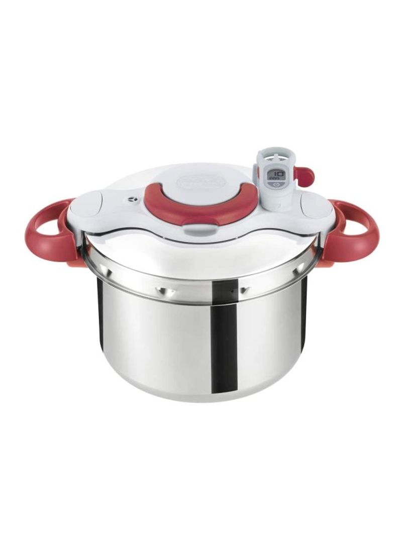 Clipsominut Perfect 9 Litre Pressure Cooker, Stainless Steel Induction - P4624931 Silver/Red/White 9L