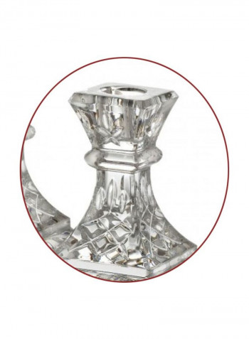 2-Piece Crystal Lismore Candle Holder Set Clear 4inch