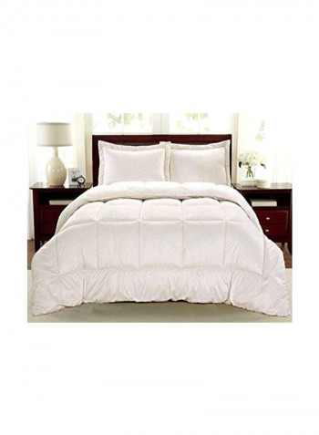 3-Piece Comforter Set Polyester Ivory King