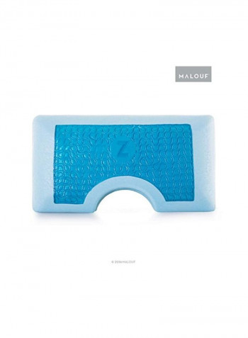 Foam Pillow With Liquid Gel Layer Foam Blue 28x16x3inch
