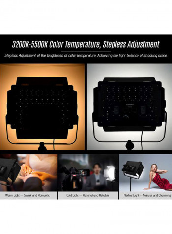 LED Colour Temperature Photography Lamp 41.6x8x41centimeter Black