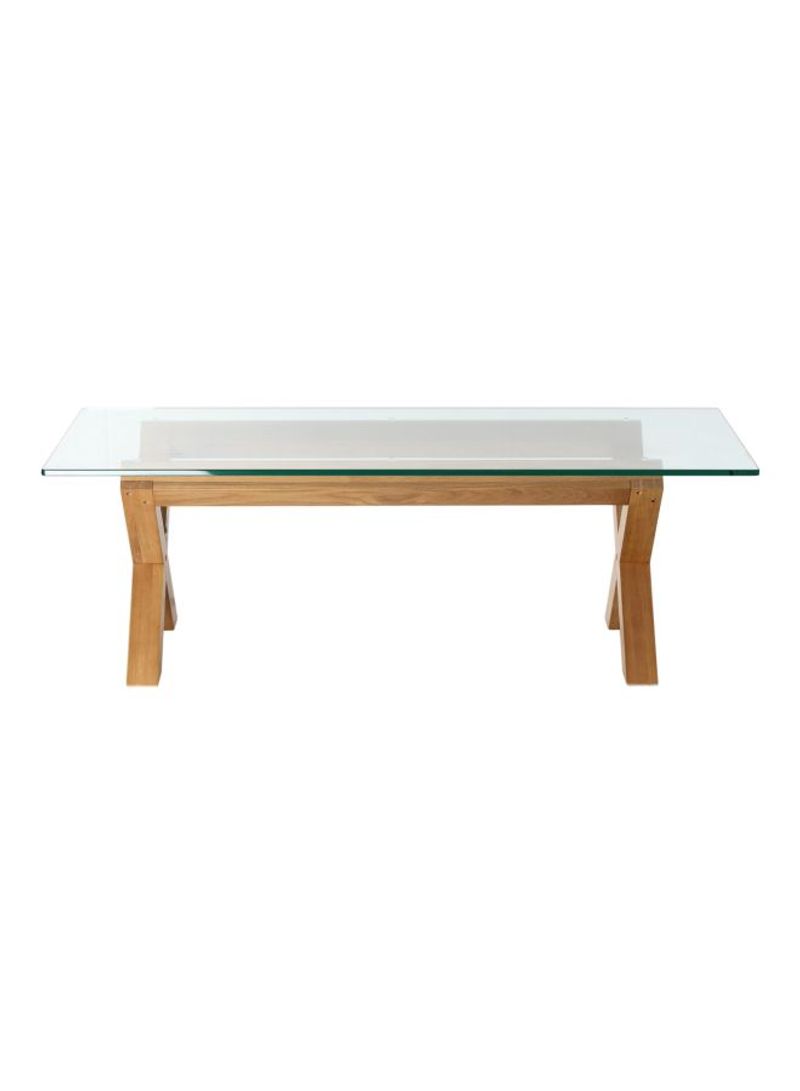 Venice Glass Top Coffee Table Clear/Beige 130x45x60centimeter