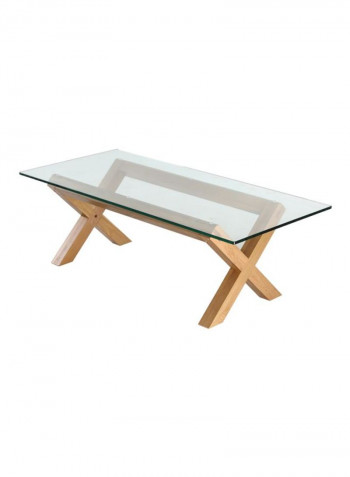 Venice Glass Top Coffee Table Clear/Beige 130x45x60centimeter