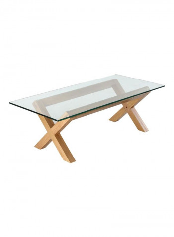Venice Glass Top Coffee Table Clear/Beige 130x45x60centimeter