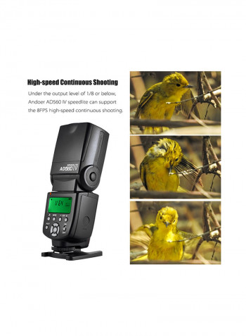 Wireless Universal On-Camera Slave Speedlite Flash Light Black