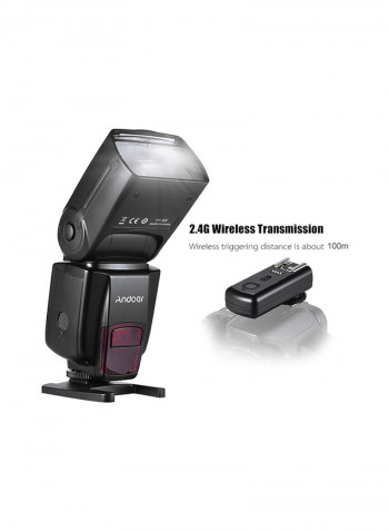 Wireless Universal On-Camera Slave Speedlite Flash Light Black