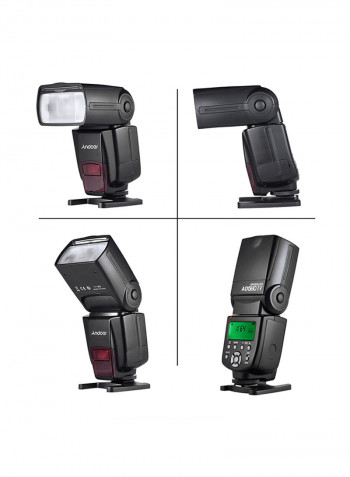 Wireless Universal On-Camera Slave Speedlite Flash Light Black