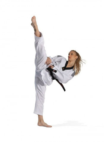 Taekwondo Lady Dobok Uniform - White/Black, 140cm 140cm