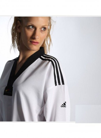 Taekwondo Lady Dobok Uniform - White/Black, 140cm 140cm
