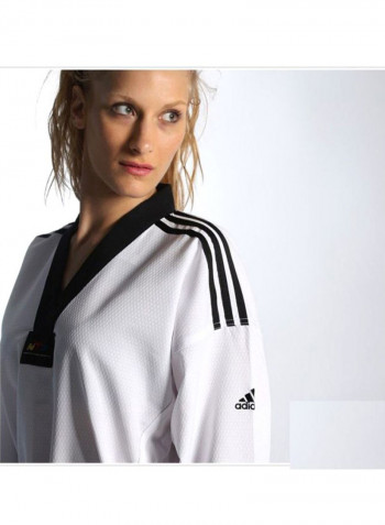 Taekwondo Lady Dobok Uniform - White/Black, 170cm 170cm