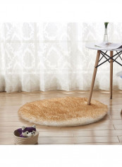 Round Shape Thick Comfy Rug Beige 100centimeter