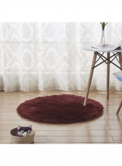 Round Shape Thick Comfy Rug Brown 100centimeter