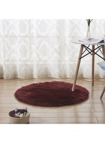 Round Shape Thick Comfy Rug Brown 100centimeter