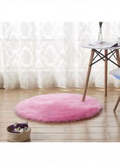 Round Shape Thick Comfy Rug Pink 100centimeter