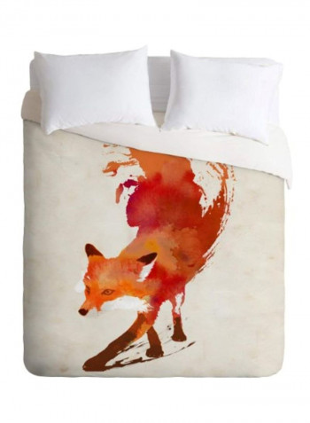 Vulpes Duvet Cover Polyester Brown/Red/White Twin