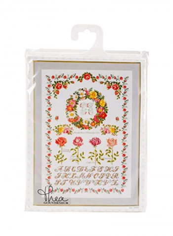Rose Sampler Counted Cross Stitch Pink/Red/Yellow