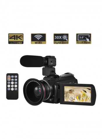 AC3 24 MP Camcorder With 2-Piece Rechargeable Batteries + Extra 0.39X Wide Angle Lens + External Microphone kit