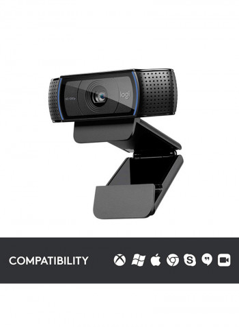 High-Definition Clip-On Web Camera 1.70x3.70x2.80inch Black