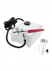 Dual Action Airbrush Compressor Pump For Art Painting White 20x12x13centimeter