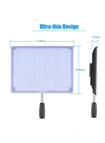 RGB LED Video Light With Remote Control 31.8 x23.8x2.7centimeter White/Blue/Greem