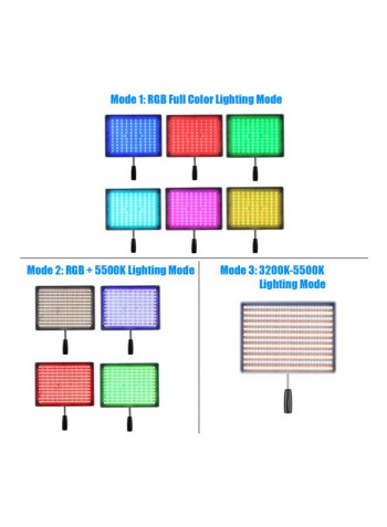 RGB LED Video Light With Remote Control 31.8 x23.8x2.7centimeter White/Blue/Greem